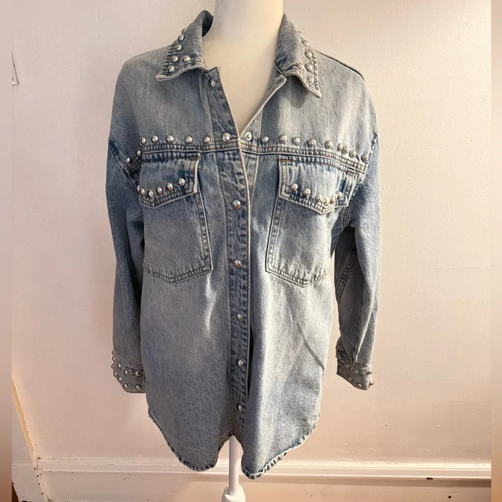 NEW PISTOLA mandy stud shacket in satellite